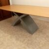 X betonlábú Tömörfa jellegű hazai tölgy egyedi bővíthető ebédlőasztal - Ábrahám Műhely Kft